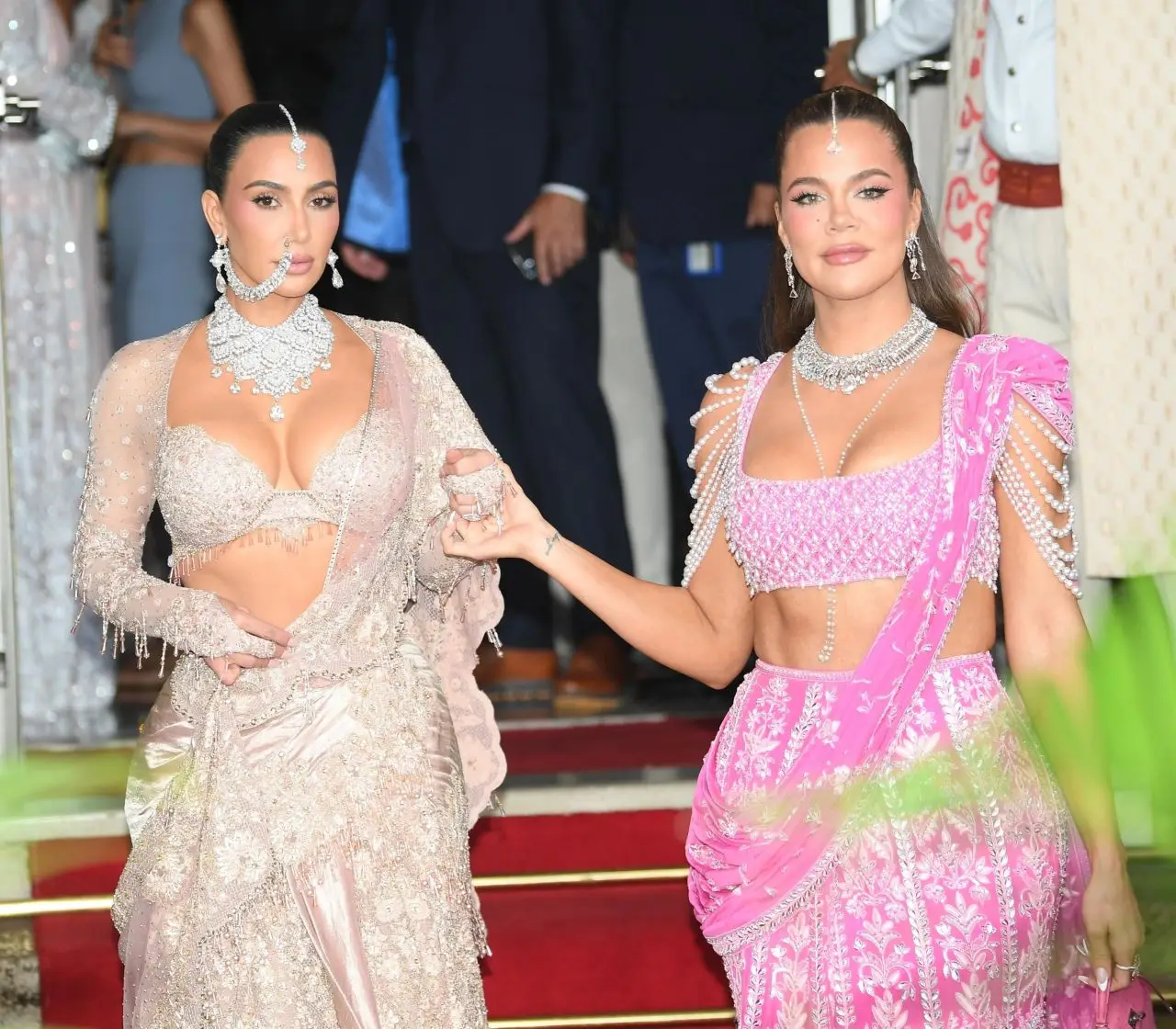 Kim and Khloe Kardashian At Anant Ambani And Radhika Merchant Wedding